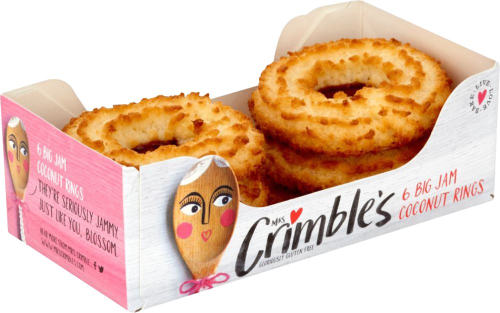 MRS CRIMBLE'S 6 Big Jam Coconut Rings 240g - 1 Case