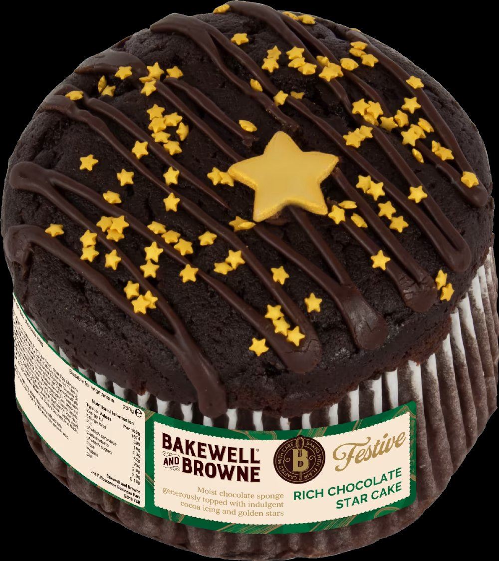 BAKEWELL AND BROWNE 4 Inch Rich Chocolate Star Cake