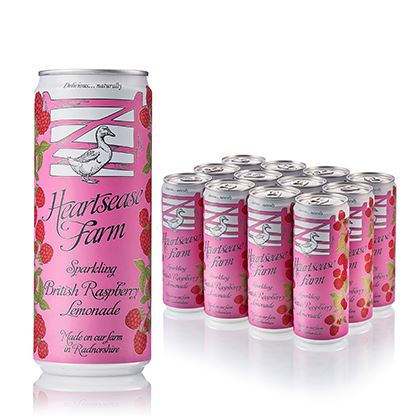Heartsease Farm British Raspberry Lemonade Sparkling Premium Pressé Cans 330ml