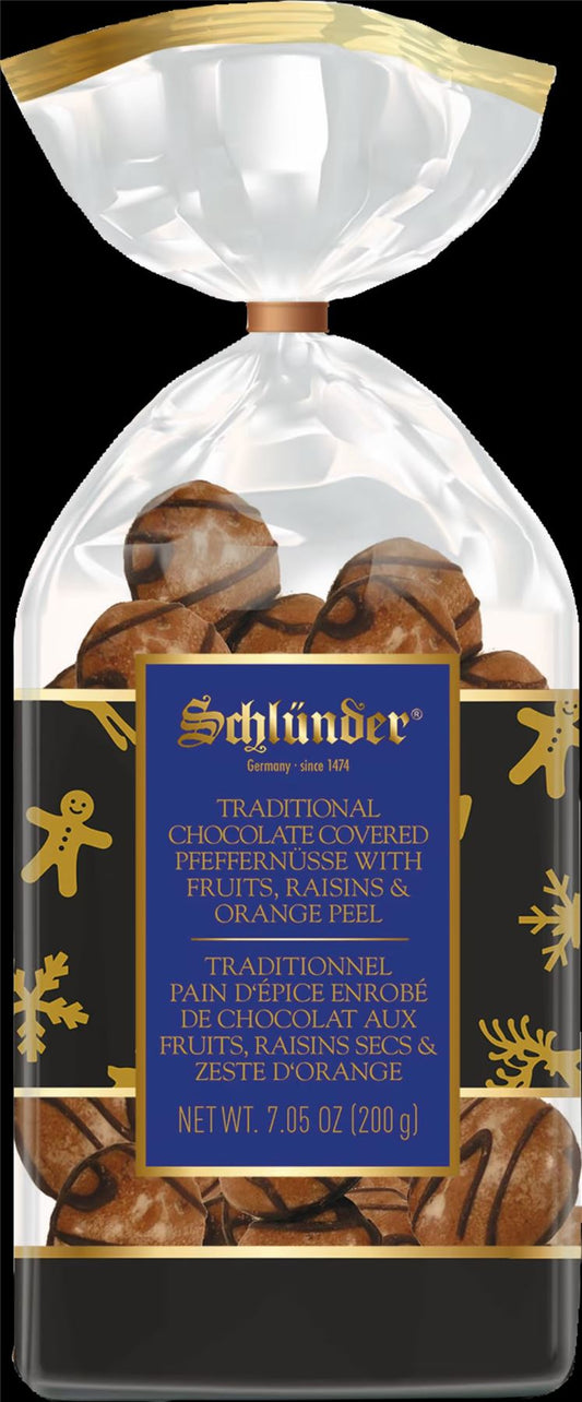 SCHLUNDER Pfeffernüsse - Chocolate Covered Gingerbread Cookies with Fruit 200g