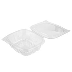 rPET Plastic Hinged Salad Container 375ml (Case of 1)