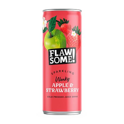 Flawsome! Apple & Strawberry Lightly Sparkling Juice Drink Can