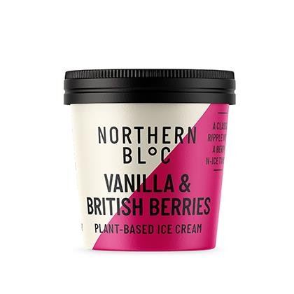 Northern Bloc Plant-based Vanilla & British Berries ice cream (Case of 24)