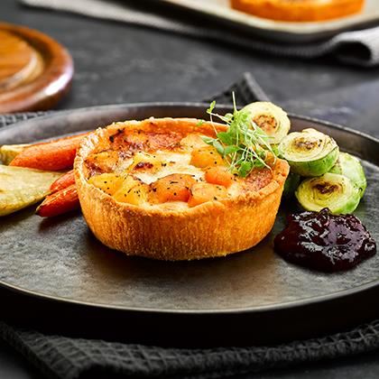 Gluten Free Squash Brie Beetroot & Truffle Infused Oil Tart