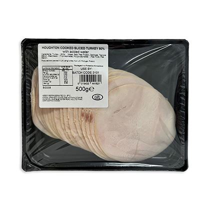 Houghton Sliced Cooked Turkey 80% Meat