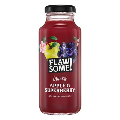 Flawsome! Apple & Superberry cold-pressed juice Glass