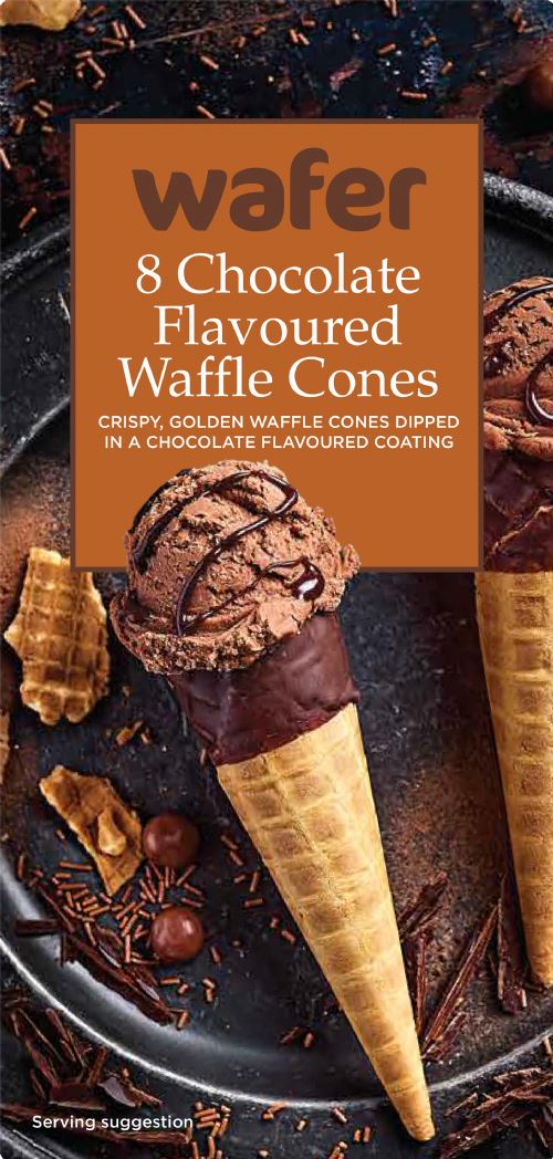 WAFER 6 Chocolate Flavoured Dipped Waffle Cones
