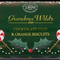 GRANDMA WILD'S Chocolate Chip & Orange Biscuits in Embossed Cracker Tin 150g