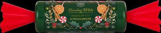 GRANDMA WILD'S Chocolate Chip & Orange Biscuits in Embossed Cracker Tin 150g