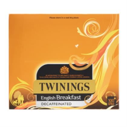Twinings English Breakfast Decaffeinated String & Tag Tea Bags (Case of 6)