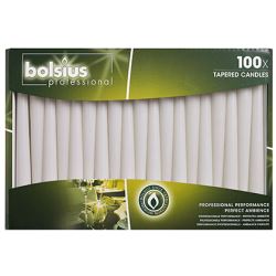 Bolsius Tapered Candle White 23cm (Case of 2)