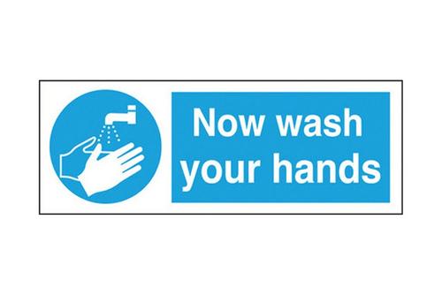 Now Wash Your Hands Sign 8x23cm (3x9")