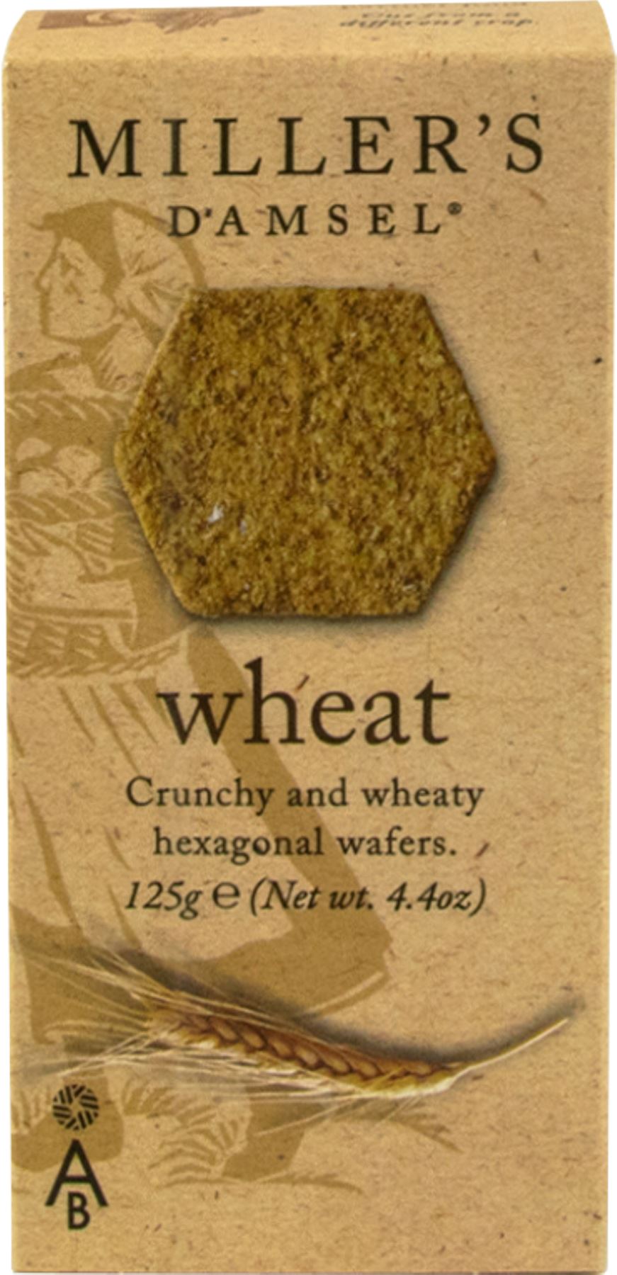 ARTISAN BISCUITS Miller's Damsel Wheat Wafers 125g - 1 Case