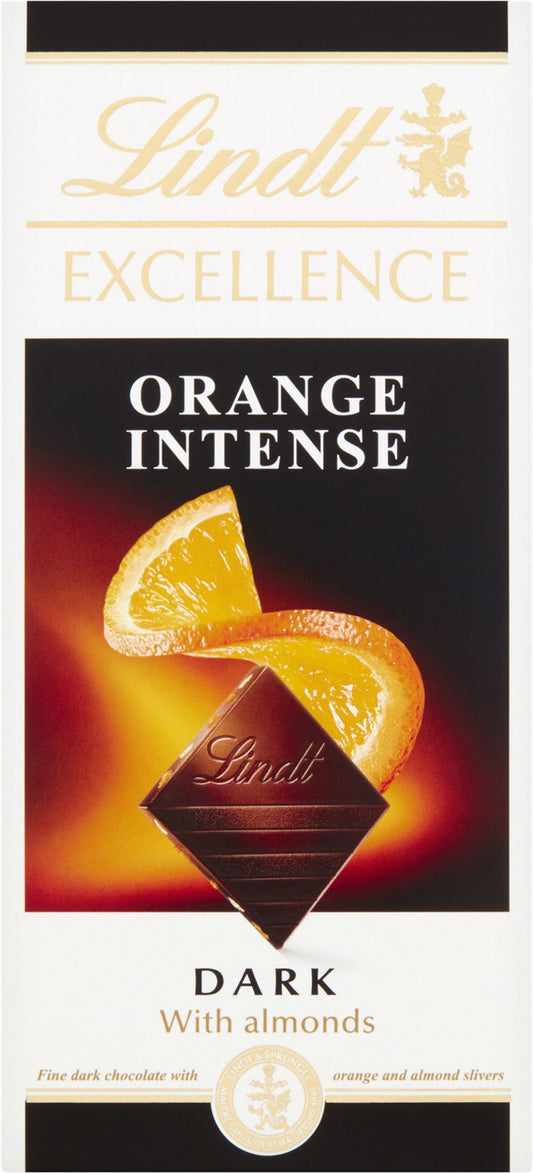 LINDT Excellence Dark Orange Intense Bar 100g - 1 Case