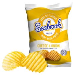 Seabrook Cheese & Onion Crisps (Case of 32)