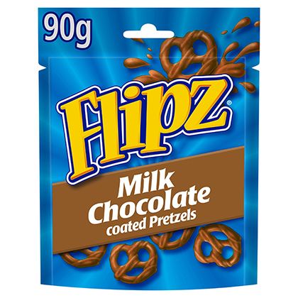 Flipz Milk Chocolate Coated Pretzel Snacks 90g (Case of 6)
