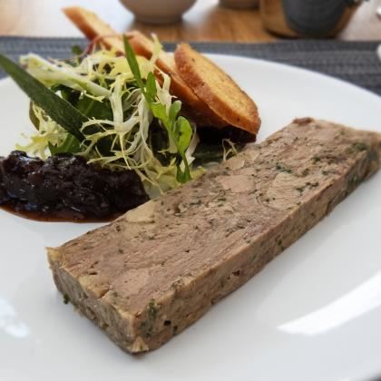 Duck Red Onion Relish & Truffle Oil Terrine