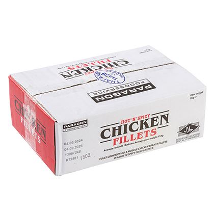 Paragon Hot and Spicy Whole Muscle Chicken Fillets Halal (Case of 18)