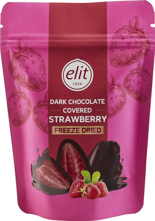 ELIT Dark Chocolate Covered Strawberry - Freeze Dried 80g - 1 Case