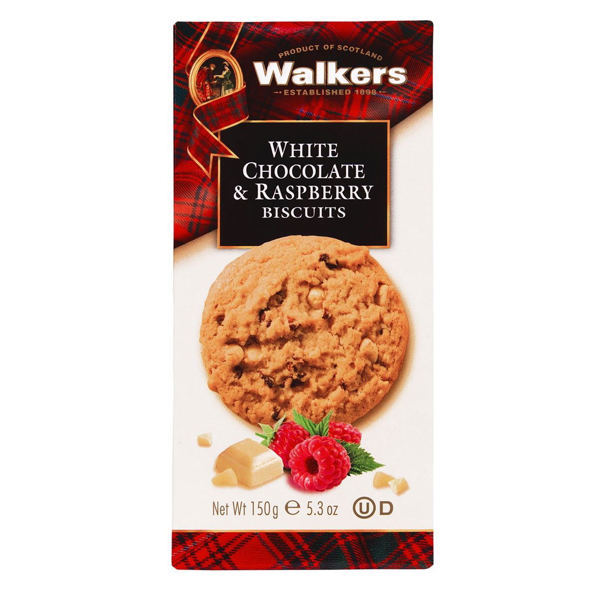 WALKER'S White Chocolate & Raspberry Biscuits 150g