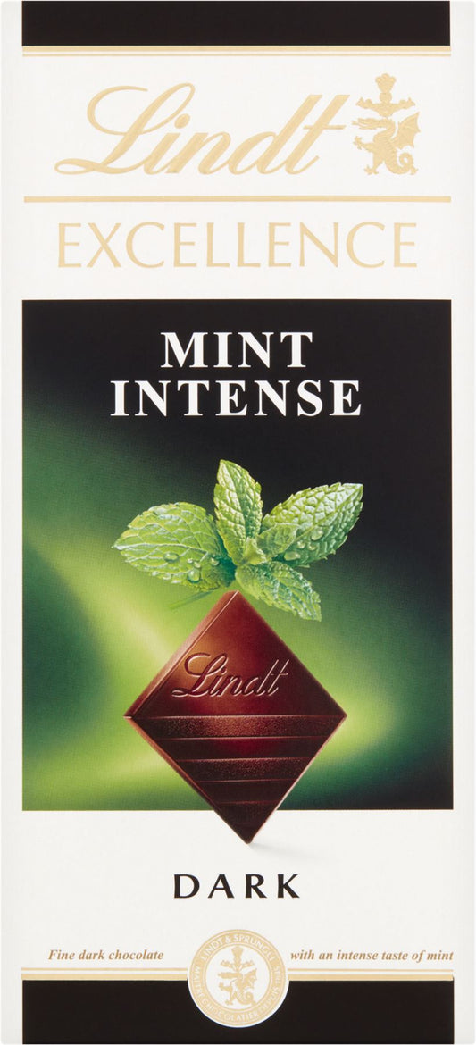 LINDT Excellence Dark Mint Intense Bar 100g - 1 Case