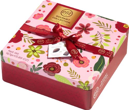 ELIT Gourmet Collection Chocolate Pralines - Floral Tin 167g