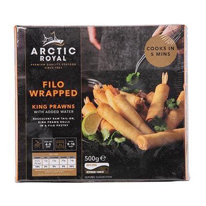 Arctic Royal Filo Pastry Wrapped King Prawns (26-30/bag)