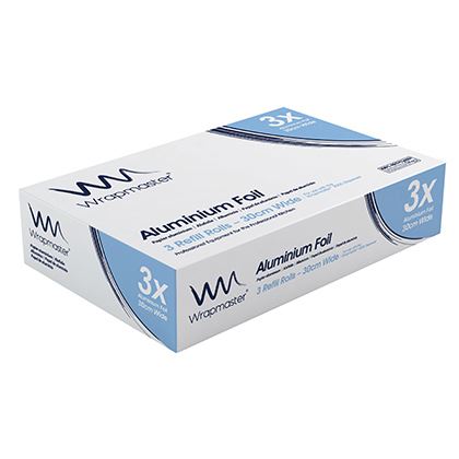 Wrapmaster 3000 Aluminium Foil Refill Rolls - 30cm x 90m x 3