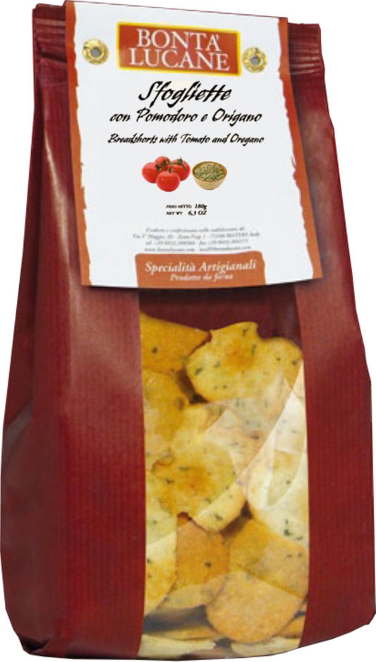 BONTA LUCANE Sfogliette - Breadshorts with Tomato & Oregano 180g - 1 Case