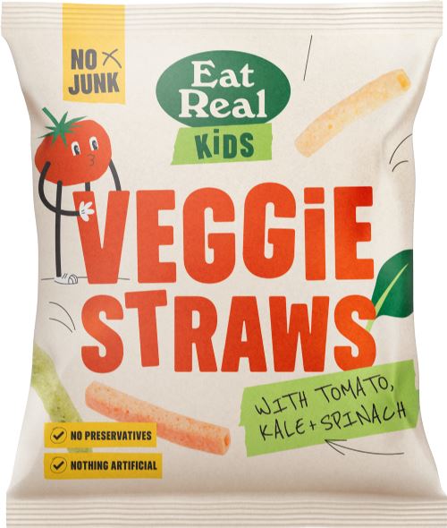 EAT REAL Kid's Veggie Straws with Kale, Tomato & Spinach 20g