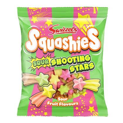 Swizzels Squashies Sour Shooting Stars Pch (Case of 12)