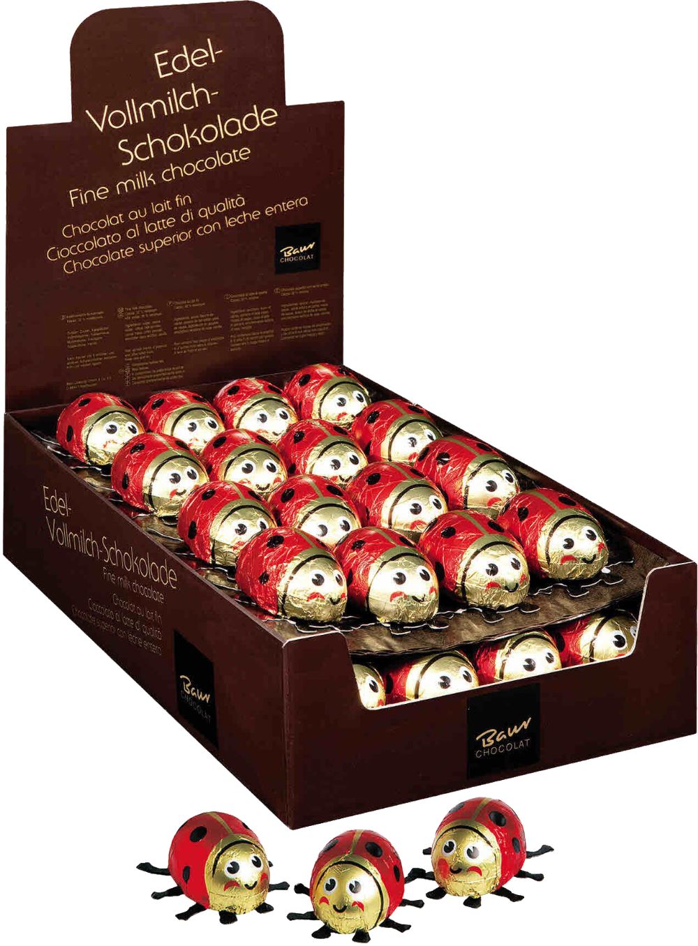 BAUR Milk Chocolate Ladybird 18g - 1 Case