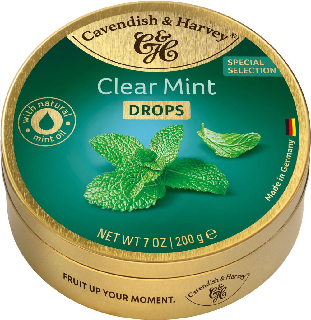 CAVENDISH & HARVEY Clear Mint Drops 200g - 1 Case