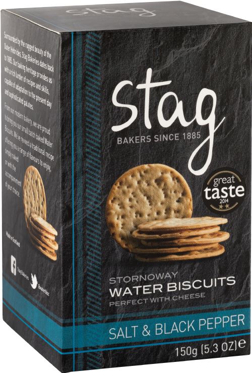 STAG Stornoway Water Biscuits - Salt & Black Pepper 150g