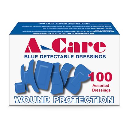 A-Care Blue Detectable Economy Assorted Plasters � Box 100