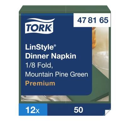 Tork LinStyle  Dinner Napkin  Mountain Green  8Fold