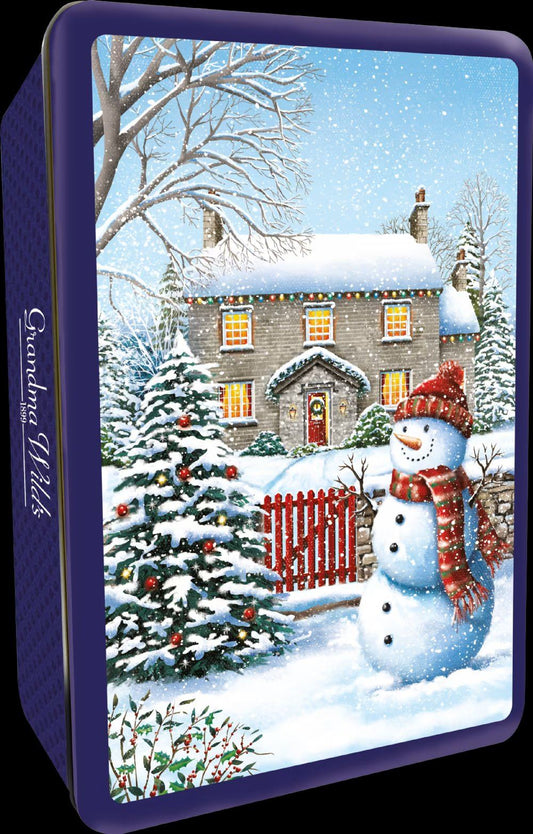 GRANDMA WILD'S Assorted Biscuits in Embossed Snowy Cottage Tin 300g