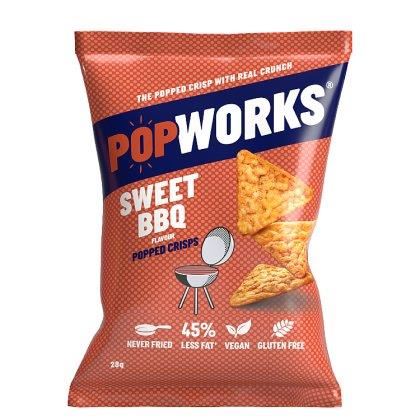 Popworks Sweet BBQ Popped Crisps Snacks (Case of 18)