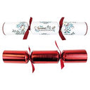14" Deluxe White & Red Seasons Greetings Crackers (Case of 1)