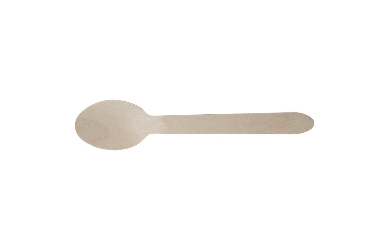 eGreen 100 Wooden Dessert Spoons (Case of 14)
