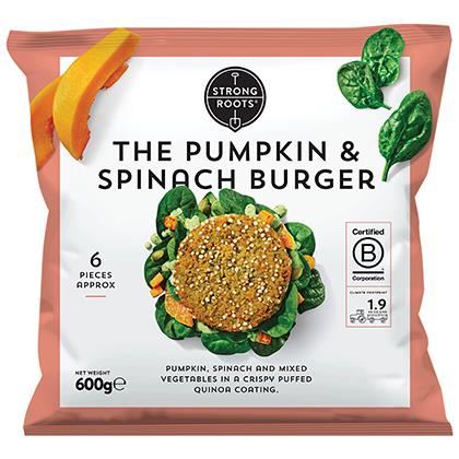 Strong Roots Pumpkin & Spinach Burger (Case of 4)
