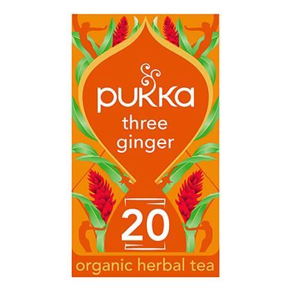 Pukka Tea Three Ginger Enveloped Tea Bags (Case of 4)