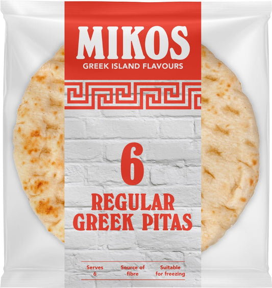 MIKOS 6 Greek Pitas - Regular 390g - 1 Case