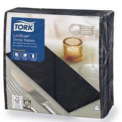 Tork® Linstyle Dinner Napkin Black 1/8 Fold