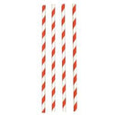 Paper Smoothie Straw Red & White Striped 200x8mm (Case of 30)