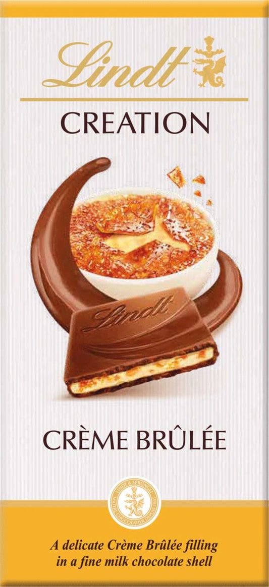 LINDT Creation Bar - Creme Brulee Milk Chocolate 150g - 1 Case