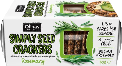 OLINA'S BAKEHOUSE Gluten Free Simply Seed Crackers - Rosemary 80g