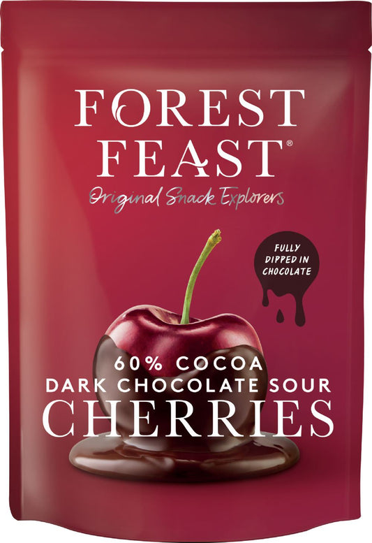 FOREST FEAST Dark Chocolate Sour Cherries 120g - 1 Case