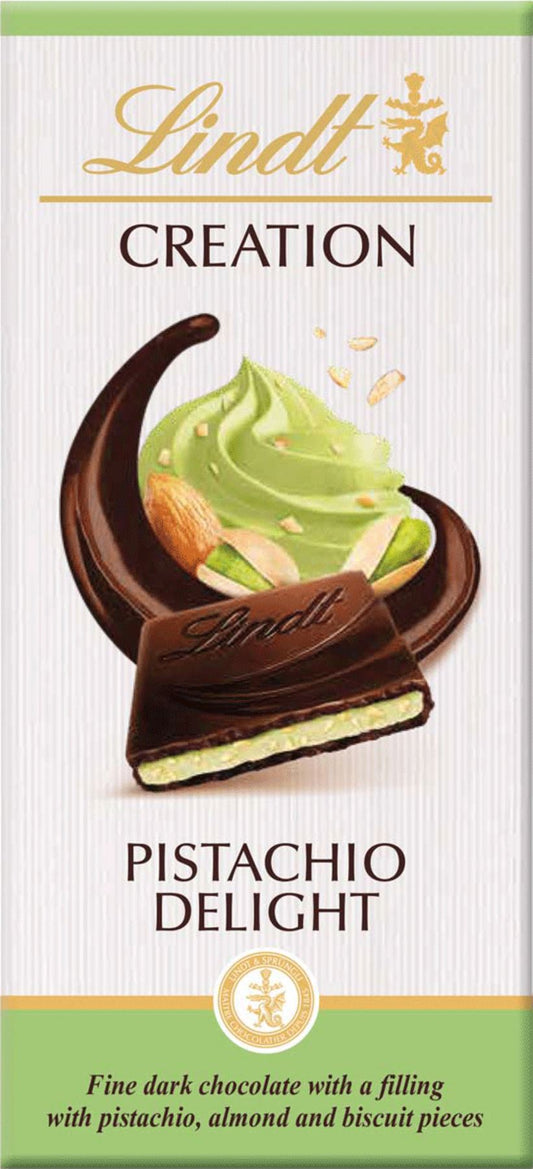 LINDT Creation Bar - Pistachio Delight Dark Chocolate 150g - 1 Case