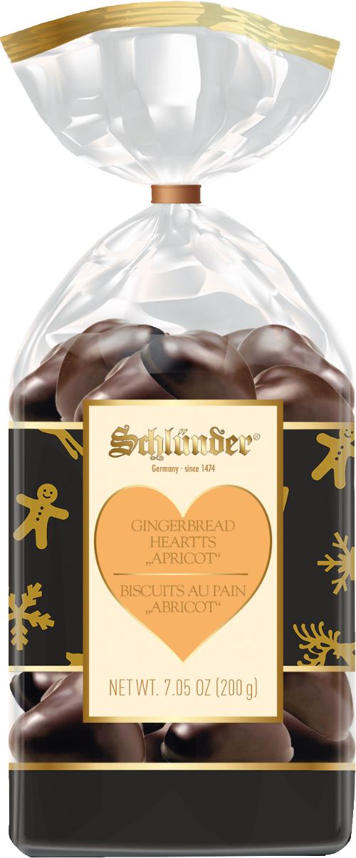 SCHLUNDER Chocolate Covered Gingerbread Hearts with Apricot 200g